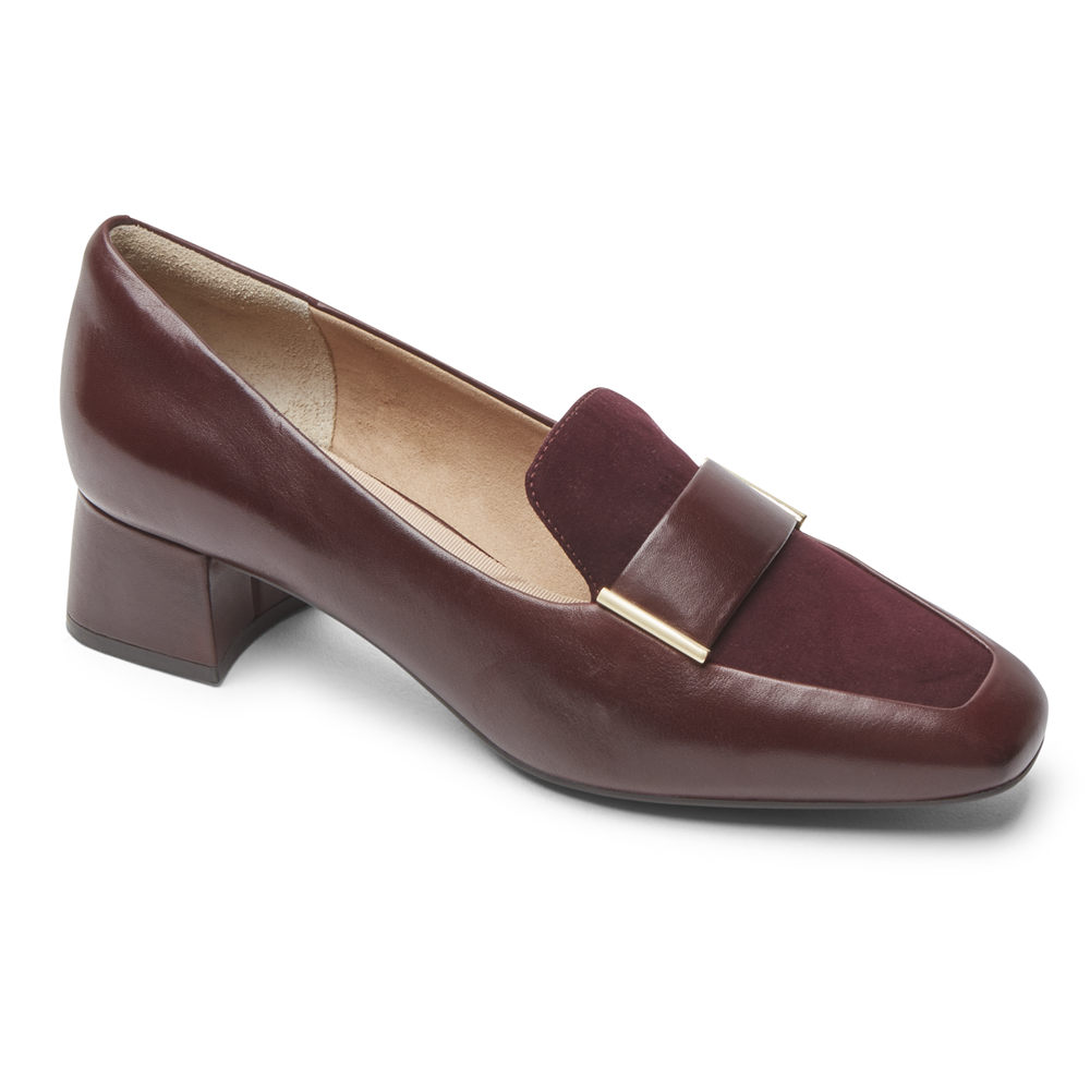 Rockport Loafers For Womens Burgundy - Total Motion Esma - NS1826430